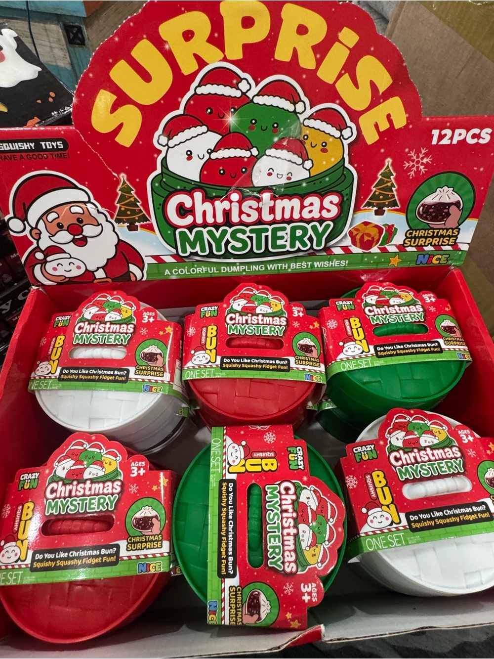 One Mystery Christmas Dumpling Squishy Toy, new